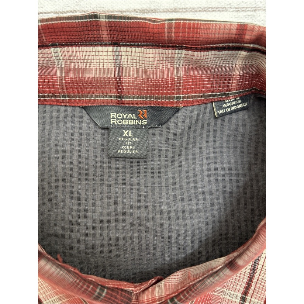 Royal Robbins Men's Plaid Shirt Outdoor Camping Hiking Standard Fit Size XL Red - Picture 5 of 7
